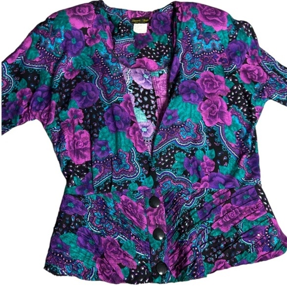 Vintage Stuart Alan Jewel Toned Blazer - Picture 3 of 7